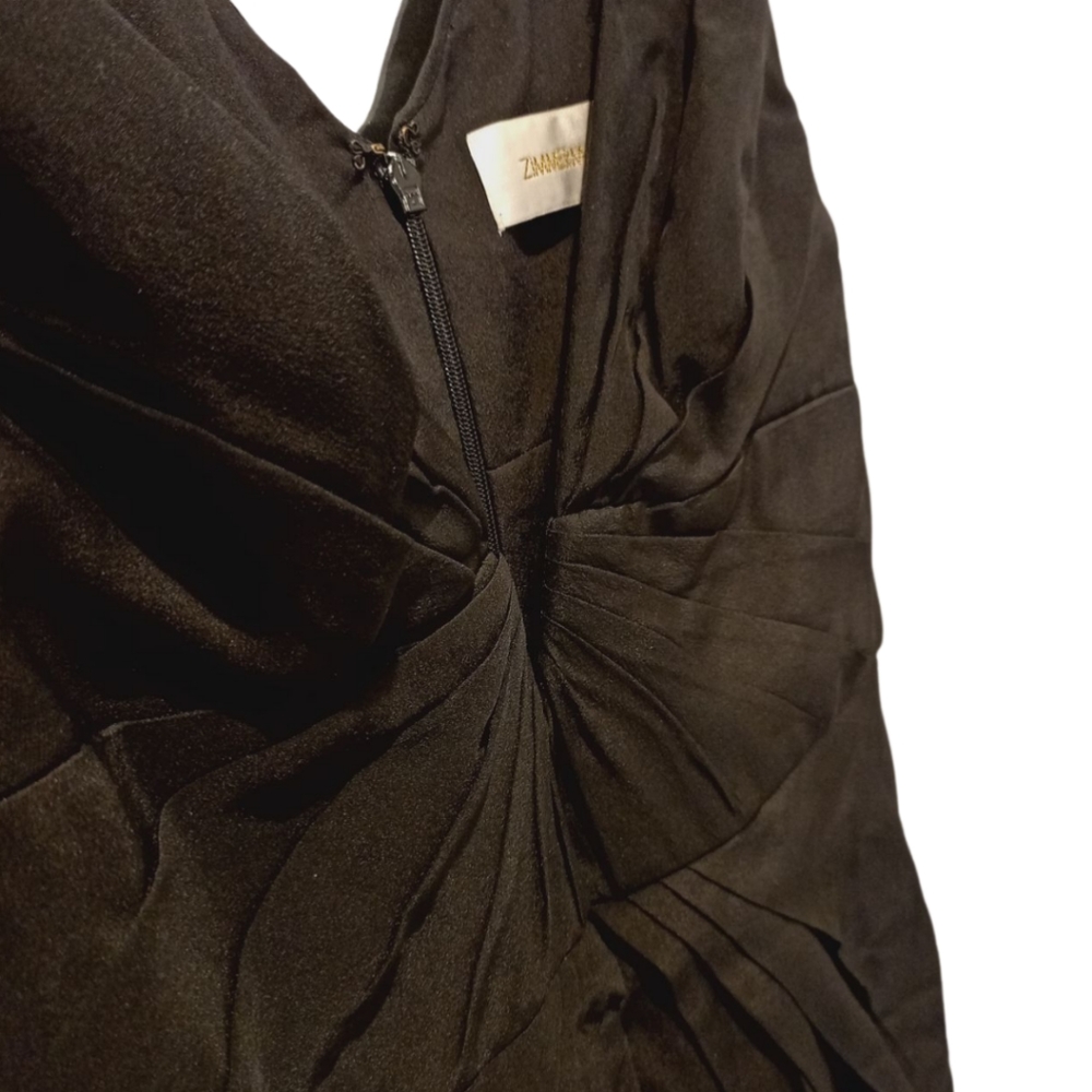 Zimmermann Silk V Tuck Maxi Dress in Black Size 3 equiv size 12 - Picture 7 of 8